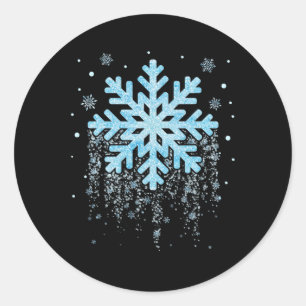 Sticker Rond Costume de flocon de neige Hiver Matching Mens K