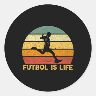 Sticker Rond Costume de joueur de football rétro vintage Futbol
