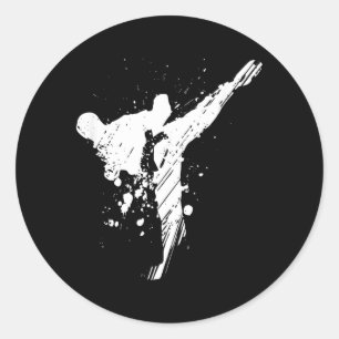 Sticker Rond Costume de karaté pour hommes et femmes Karaté pou