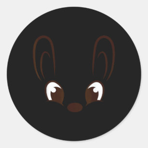 Sticker Rond Costume de lapin garçon visage lapin Halloween Pâq