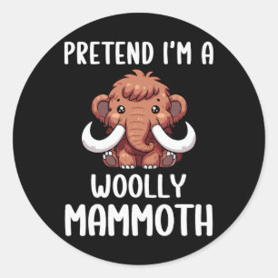 Sticker Rond Costume de mammouth laine garçons filles Easy Hall