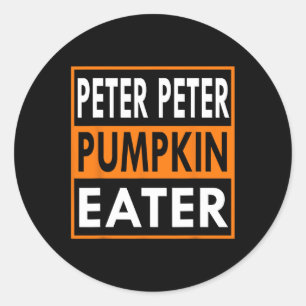 Sticker Rond Costume de mangeur Peter Citrouille pour les coupl