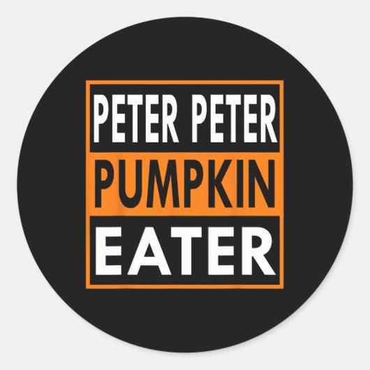 Sticker Rond Costume de mangeur Peter Citrouille pour les coupl (Devant)