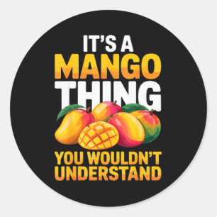 Sticker Rond Costume de mangue pour hommes femmes enfants amate