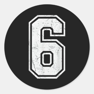 Sticker Rond Costume de mème assorti numéro 6 67 Hommes Femmes