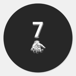 Sticker Rond Costume de mème numéro 7 correspondant 67 drôle