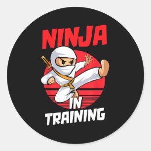 Sticker Rond Costume de ninja en formation pour garçons et fill