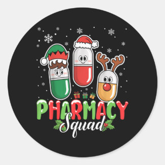 Sticker Rond Costume de Noël de l'équipe de pharmacie Elfe Renn