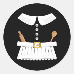 Sticker Rond Costume De Pèlerin Féminin Pour Thanksgiving Match
