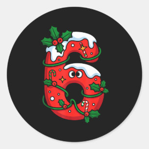 Sticker Rond Costume de Père Noël numéro 6 Mème de Noël couple