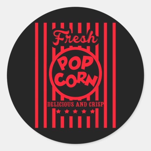 Sticker Rond Costume de pop-corn FRAIS pour Halloween (Devant)