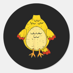 Sticker Rond Costume de poulet mignon animal facile Halloween c