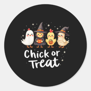 Sticker Rond Costume De Poulets D'Halloween Cute Ou Treat Artw