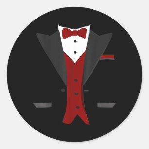 Sticker Rond Costume de smoking d'Halloween - Mariage en tenue 