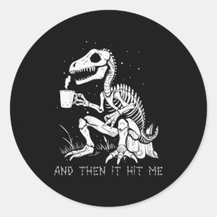 Sticker Rond Costume de squelette de dinosaure drôle Goth homme
