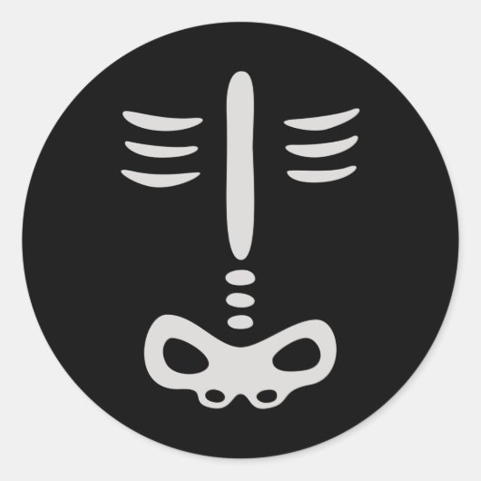 Sticker Rond Costume de squelette pour enfants d'Halloween (Devant)