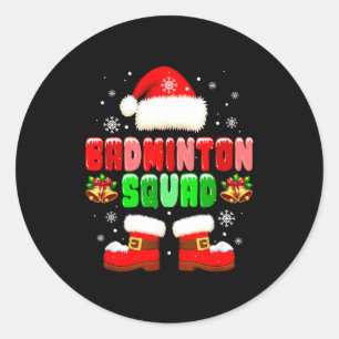 Sticker Rond Costume d'équipe de badminton Noël Joueur Équipe D