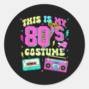 Sticker Rond Costume des années 80 Tenue pour homme pour soirée