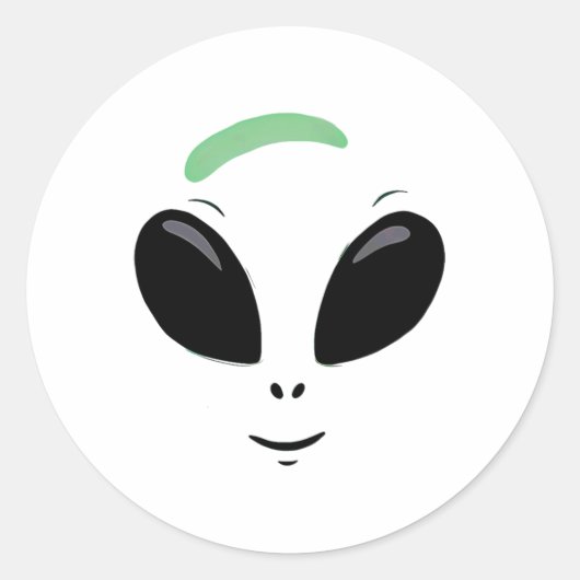 Sticker Rond Costume d'Halloween Alien vert (Devant)