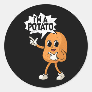 Sticker Rond Costume d'Halloween de pomme de terre Kawaii Style