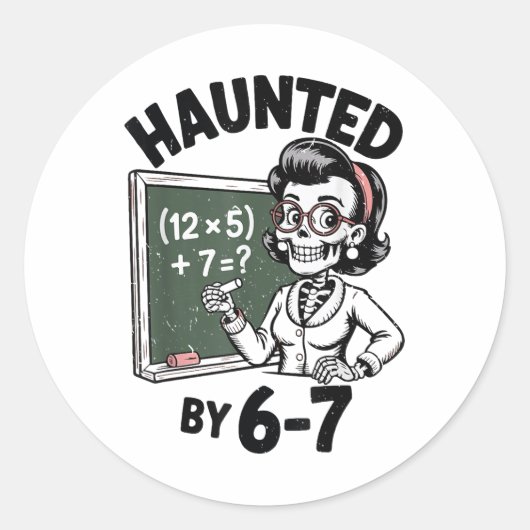 Sticker Rond Costume d'Halloween de professeur de mathématiques (Devant)