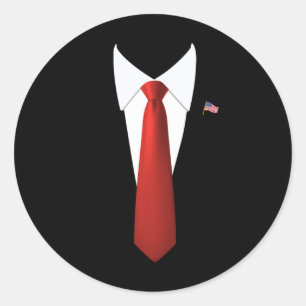 Sticker Rond Costume d'Halloween décontracté de Funny President