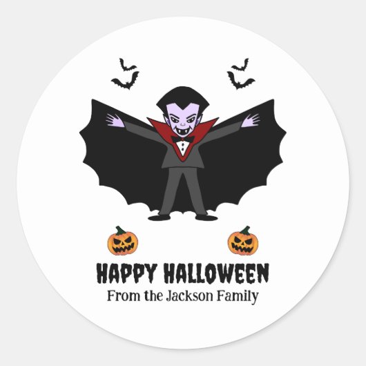 Sticker Rond Costume d'Halloween éffrayante fête Dracula Vampir (Devant)
