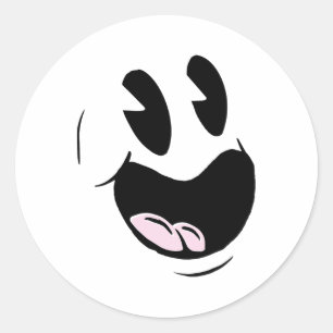 Sticker Rond Costume d'Halloween Fantôme Lazy Drôle Dernier Min