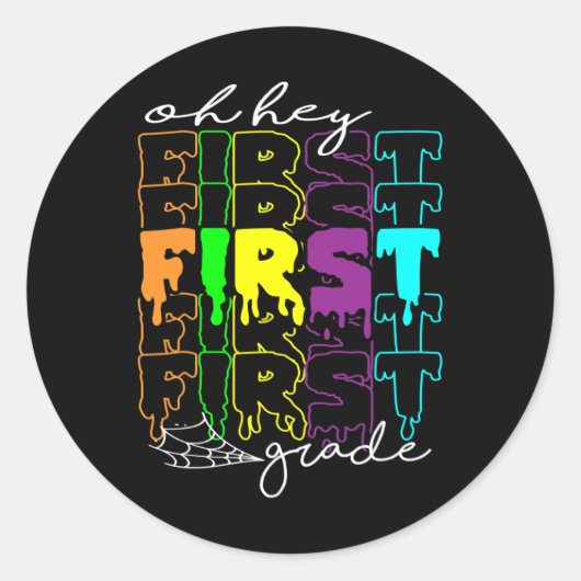 Sticker Rond Costume d'Halloween Oh Hey Enseignants de première (Devant)