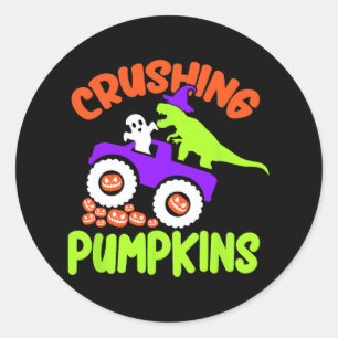Sticker Rond Costume d'Halloween pâle Citrouille