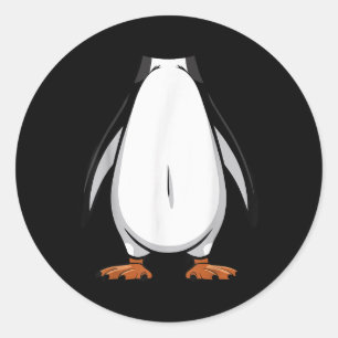 Sticker Rond Costume d'Halloween Penguin Funny Simple Enfants