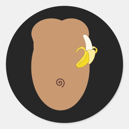 Sticker Rond Costume d'Halloween singe (Devant)