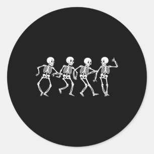 Sticker Rond Costume d'Halloween Skeletons de danse