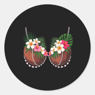 Sticker Rond Costume d'Halloween Soutien-gorge de noix de coco