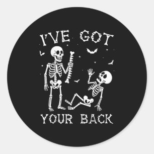 Sticker Rond Costume d'Halloween Squelettes Je Vous Ai Dans Le