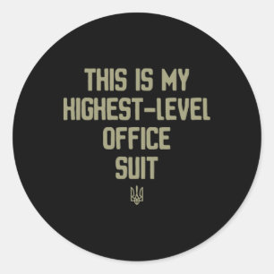 Sticker Rond Costume du président de l'Ukraine C'est mon bureau
