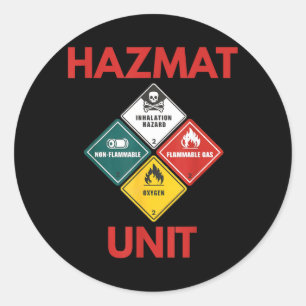 Sticker Rond Costume d'unité Hazmat Cosplay Halloween Anniversa