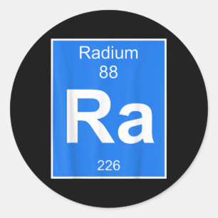 Sticker Rond Costume Élément Radium Tableau Périodique Chimie F