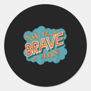 Sticker Rond Costume Emblème Brave Pour Garçons Et Filles Cool