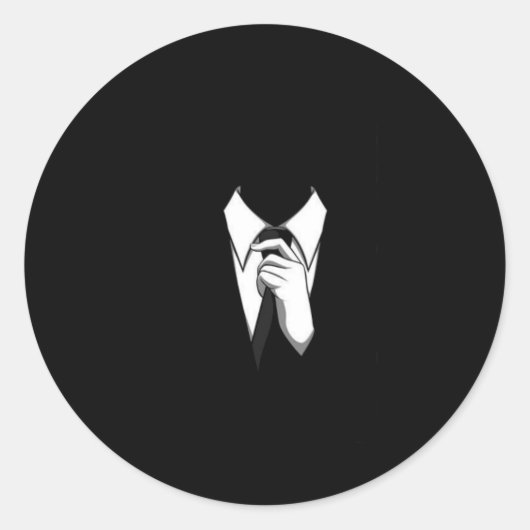 Sticker Rond Costume et Cravate anonyme (Devant)