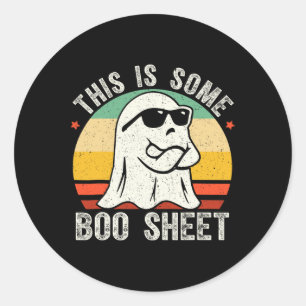 Sticker Rond Costume Fantôme Halloween Vintage Hommes Femmes