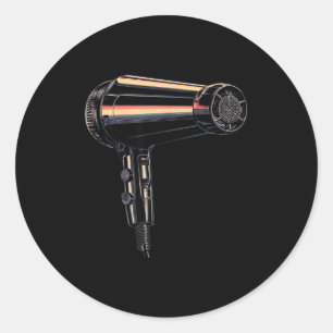 Sticker Rond Costume graphique sèche-cheveux drôle 
