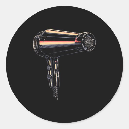 Sticker Rond Costume graphique sèche-cheveux drôle (Devant)