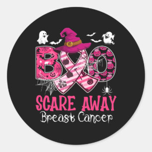 Sticker Rond Costume Halloween Boo Peur Le Cancer Du Sein