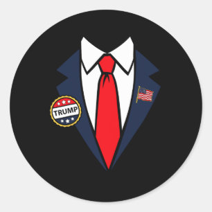 Sticker Rond Costume Halloween Donald Trump Facile et Rapide