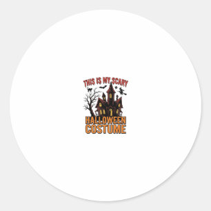 Sticker Rond Costume Halloween effrayant Maison hantée Vintage