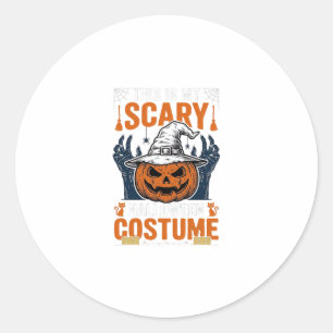 Sticker Rond Costume Halloween Épouvantable Chapeau de Sorcière