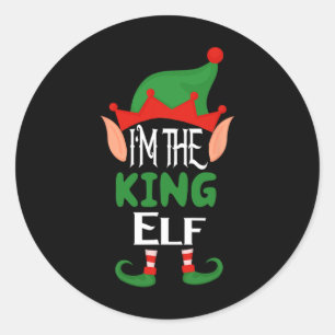 Sticker Rond Costume King Elf Funny Matching Family Group Chris