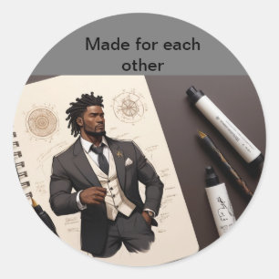 Sticker Rond Costume mariage de baccalauréat
