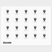 Sticker Rond Costume Mariage noir et Cravate Groomsman Proposit (Feuille)